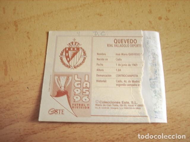 Cromos de f&uacute;tbol: ESTE  95-96  DOBLE CROMO  QUEVEDO  --VALLADOLID-- VENTANILLA - Foto 2