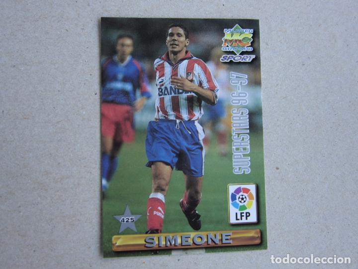Cromos de F&uacute;tbol: MUNDICROMO FICHAS LIGA 96 97 SUPERSTARS N&ordm; 425 SIMEONE PANTIC ATLETICO MADRID 1996 1997