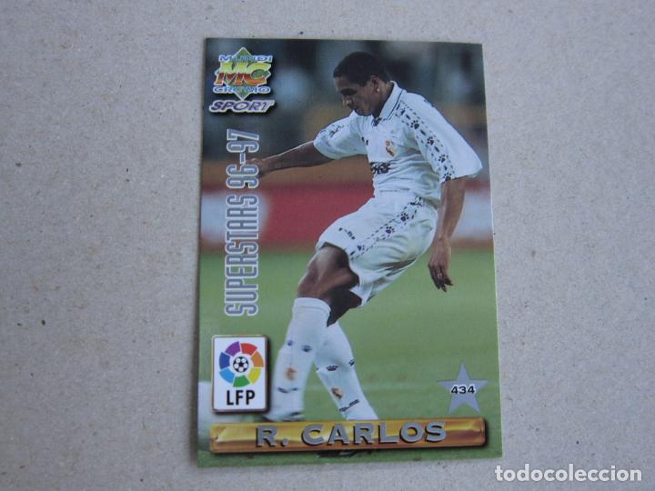 Fu&szlig;ball-Sticker: MUNDICROMO FICHAS LIGA 96 97 SUPERSTARS N&ordm; 434 ROBERTO CARLOS SEEDORF REAL MADRID 1996 1997