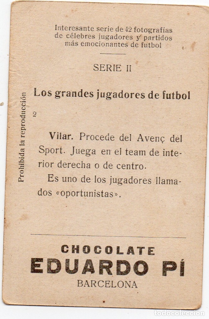 Cromos de f&uacute;tbol: Vilar del 1923 - Foto 2