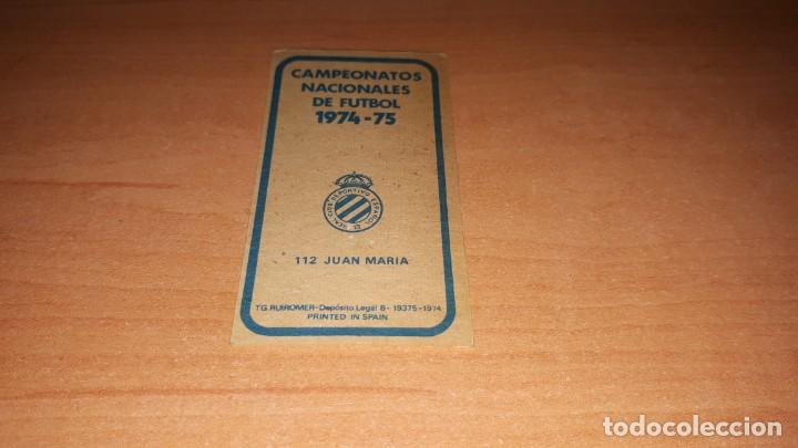 Cromos de f&uacute;tbol: Cromo Juan Mar&iacute;a - Foto 2