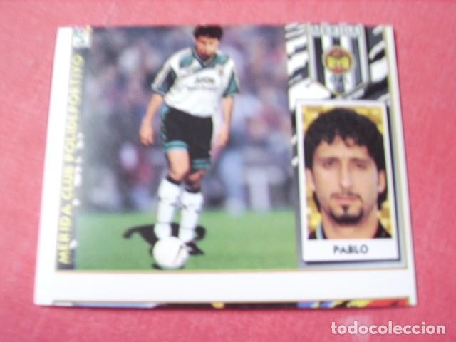 Cromos de f&uacute;tbol: ESTE 97-98  COLOCA PABLO  MERIDA  ERROR EN EL CORTE  SIN PEGAR - Foto 1