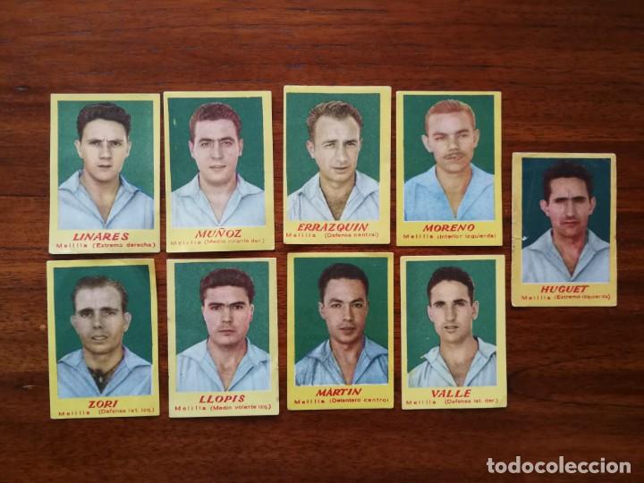 Cartes &agrave; collectionner de Football: Melilla - 7 cromos diferentes sin pegar - CAMPEONES 1951 2&ordf; divisi&oacute;n Bruguera 1950/51 50/51