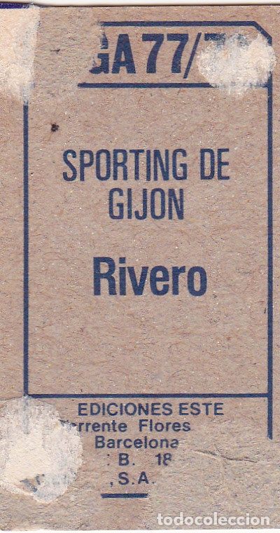 Cromos de f&uacute;tbol: ESTE 77-78 * RIVERO * DEL SPORTING (RECUPERADO)(A-4) - Foto 2