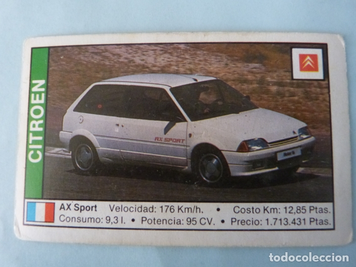 Cromos de F&uacute;tbol: CROMO DE COCHES CITROEN SIN PEGAR N&ordm; 34 A&Ntilde;O 1988 DEL ALBUM COCHE 89 DE CUSCO