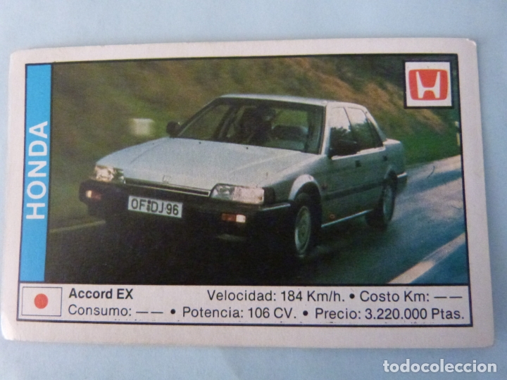 Cromos de f&uacute;tbol: CROMO DE COCHES HONDA SIN PEGAR N&ordm; 66 A&Ntilde;O 1988 DEL ALBUM COCHE 89 DE CUSCO