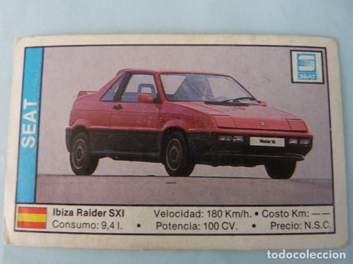 Cromos de f&uacute;tbol: CROMO DE COCHES SEAT SIN PEGAR N&ordm; 158 A&Ntilde;O 1988 DEL ALBUM COCHE 89 DE CUSCO