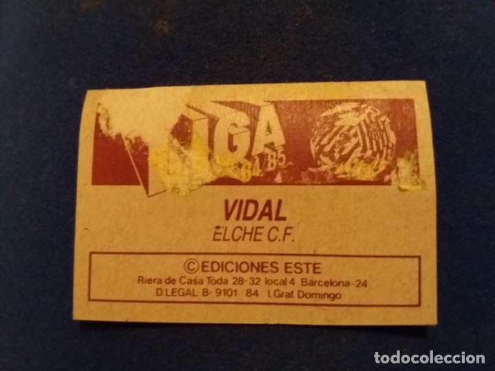 Cromos de f&uacute;tbol: 84-85 ESTE. VIDAL BAJA ELCHE. DIFICIL - Foto 2