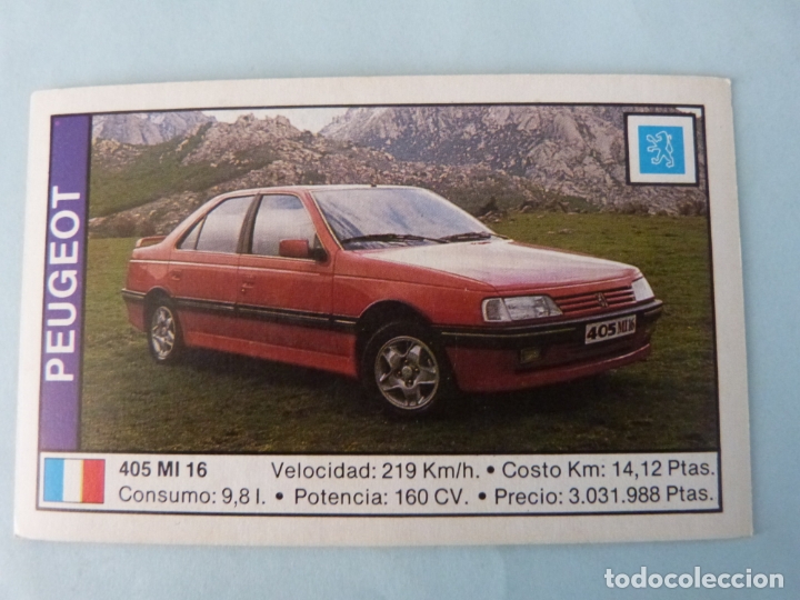 Cromos de F&uacute;tbol: CROMO DE COCHES PEUGEOT SIN PEGAR N&ordm; 127 A&Ntilde;O 1988 DEL ALBUM COCHE 89 DE CUSCO