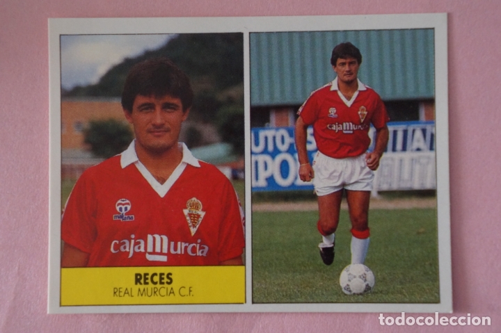 Cromos de f&uacute;tbol: CROMO DE F&Uacute;TBOL RECES DEL REAL MURCIA C.F. SIN PEGAR LIGA FESTIVAL 1987-1988/87-88