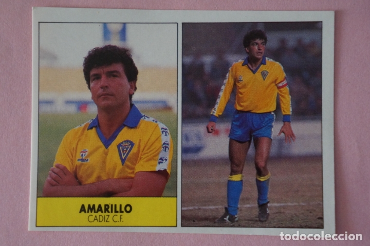 Cromos de f&uacute;tbol: CROMO DE F&Uacute;TBOL AMARILLO DEL CADIZ C.F. SIN PEGAR LIGA FESTIVAL 1987-1988/87-88