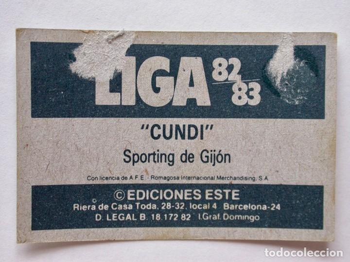 Cromos de f&uacute;tbol: CUNDI DE EDICIONES ESTE 82-83 SPORTING DE GIJ&Oacute;N, DESPEGADO - Foto 2