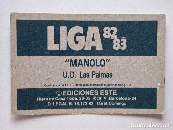 Cromos de f&uacute;tbol: MANOLO EDICIONES ESTE 82-83 LAS PALMAS, NUNCA PEGADO - Foto 2