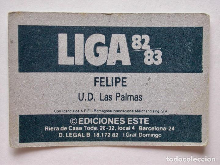 Cromos de f&uacute;tbol: FELIPE EDICIONES ESTE 82-83 LAS PALMAS, NUNCA PEGADO - Foto 2