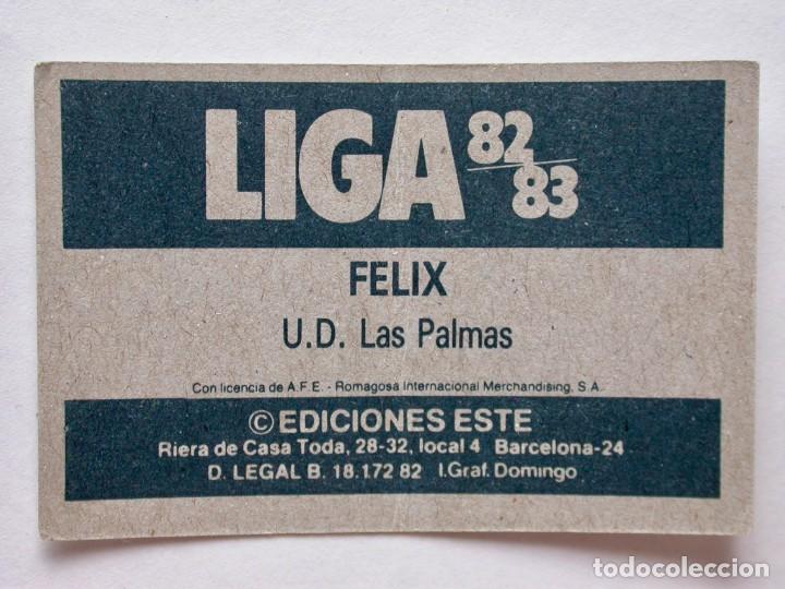 Cromos de f&uacute;tbol: FELIX DE EDICIONES ESTE 82-83 LAS PALMAS, NUNCA PEGADO - Foto 2