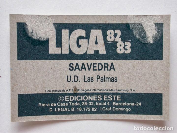 Cromos de f&uacute;tbol: SAAVEDRA DE EDICIONES ESTE 82-83 LAS PALMAS, DESPEGADO - Foto 2