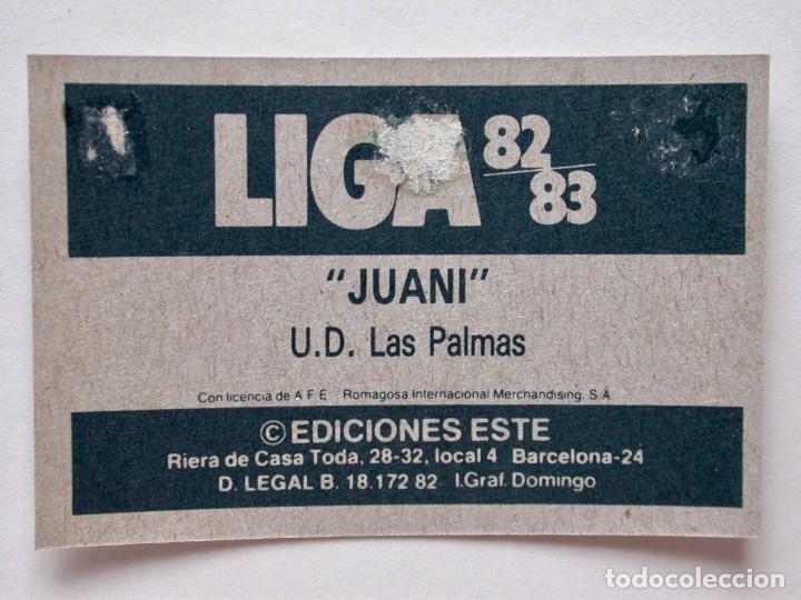 Cromos de f&uacute;tbol: JUANI DE EDICIONES ESTE 82-83 LAS PALMAS, DESPEGADO - Foto 2