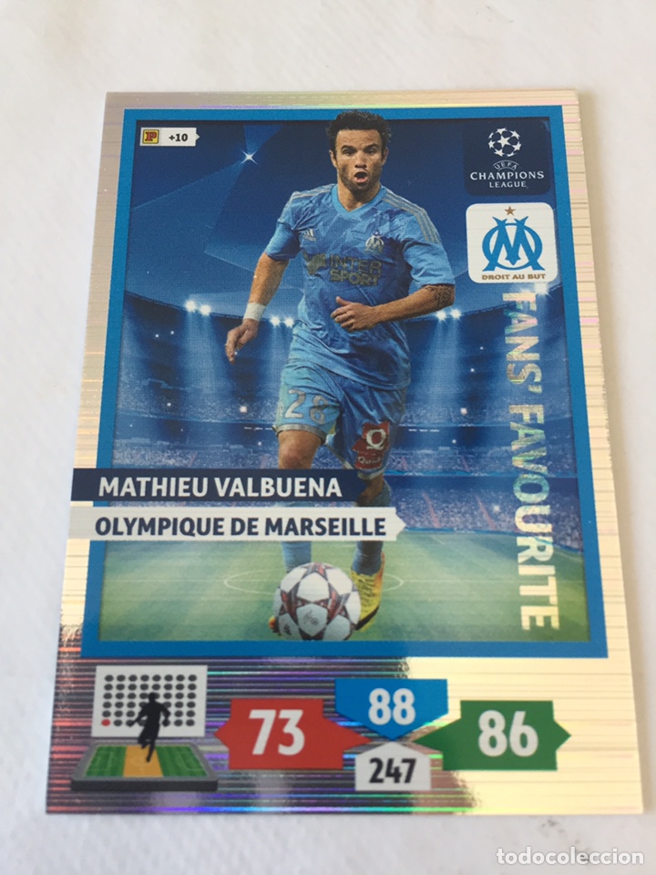 Cromos de Futebol: Mathieu Valbuena Olympique Marseille Adrenalyn champions 13/14 fans favourite