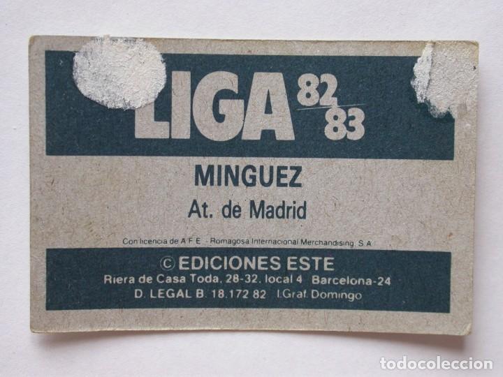 Cromos de f&uacute;tbol: M&Iacute;NGUEZ DE EDICIONES ESTE 82-83 AT. MADRID, DESPEGADO - Foto 2