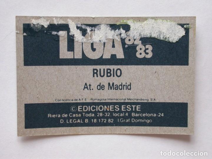 Cromos de f&uacute;tbol: RUBIO DE EDICIONES ESTE 82-83 AT. MADRID, DESPEGADO - Foto 2