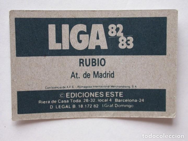 Cromos de f&uacute;tbol: RUBIO DE EDICIONES ESTE 82-83 AT. MADRID, NUNCA PEGADO - Foto 2