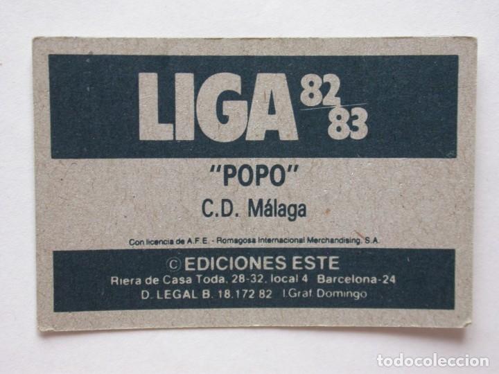 Cromos de f&uacute;tbol: POPO DE EDICIONES ESTE 82-83 M&Aacute;LAGA, NUNCA PEGADO - Foto 2