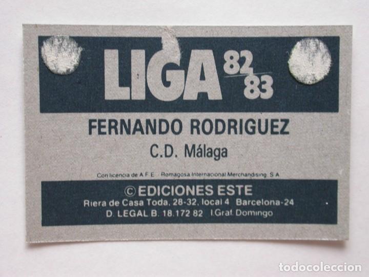 Cromos de f&uacute;tbol: FERNANDO RODR&Iacute;GUEZ DE EDICIONES ESTE 82-83 M&Aacute;LAGA, DESPEGADO - Foto 2