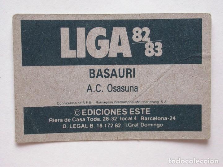 Cromos de f&uacute;tbol: BASAURI DE EDICIONES ESTE 82-83 OSASUNA, NUNCA PEGADO - Foto 2