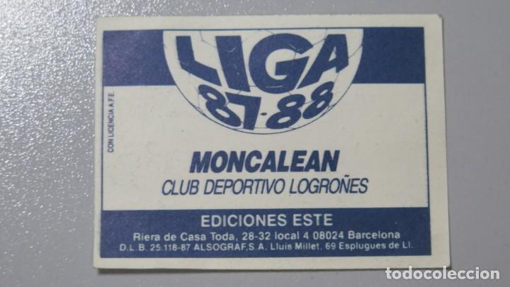 Cromos de f&uacute;tbol: CROMO. MONCALEAN. LOGRO&Ntilde;ES. 1987/88. ESTE. LA LIGA - Foto 2