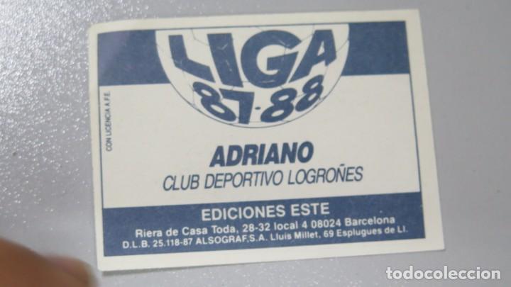 Cromos de f&uacute;tbol: CROMO. ADRIANO. LOGRO&Ntilde;ES. 1987/88. ESTE. LA LIGA - Foto 2