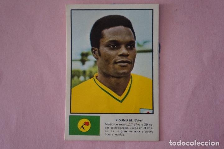 Fu&szlig;ball-Sticker: CROMO DE FUTBOL KIDUMU M. DE ZAIRE DESPEGADO ASES X CAMPEONATO MUNDIAL 74 DE FHER