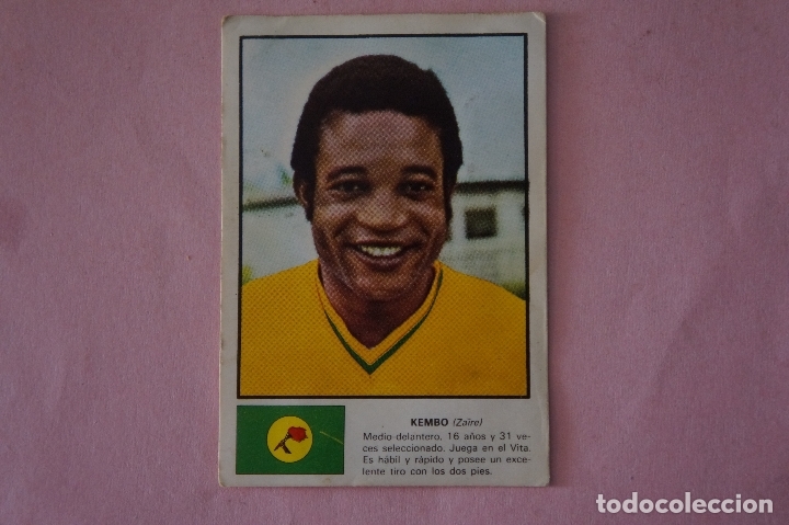Fu&szlig;ball-Sticker: CROMO DE FUTBOL KEMBO DE ZAIRE DESPEGADO ASES X CAMPEONATO MUNDIAL 74 DE FHER