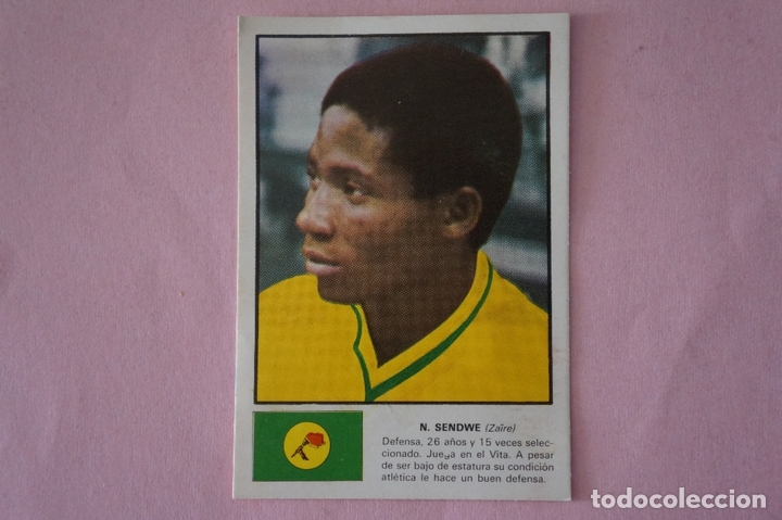 Fu&szlig;ball-Sticker: CROMO DE FUTBOL N. SENDWE DE ZAIRE DESPEGADO ASES X CAMPEONATO MUNDIAL 74 DE FHER