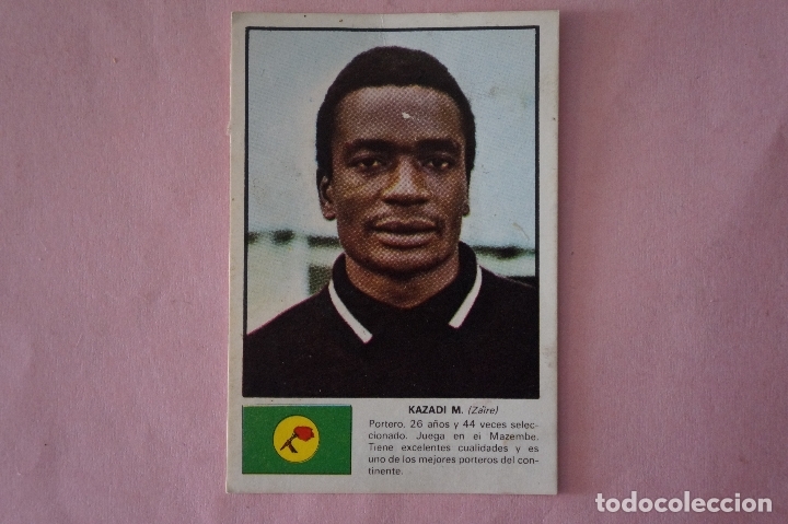 Fu&szlig;ball-Sticker: CROMO DE FUTBOL KAZADI M. DE ZAIRE DESPEGADO ASES X CAMPEONATO MUNDIAL 74 DE FHER