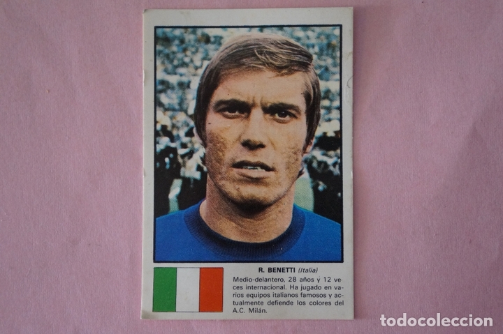 Fu&szlig;ball-Sticker: CROMO DE FUTBOL R. BENETTI DE ITALIA DESPEGADO ASES X CAMPEONATO MUNDIAL 74 DE FHER
