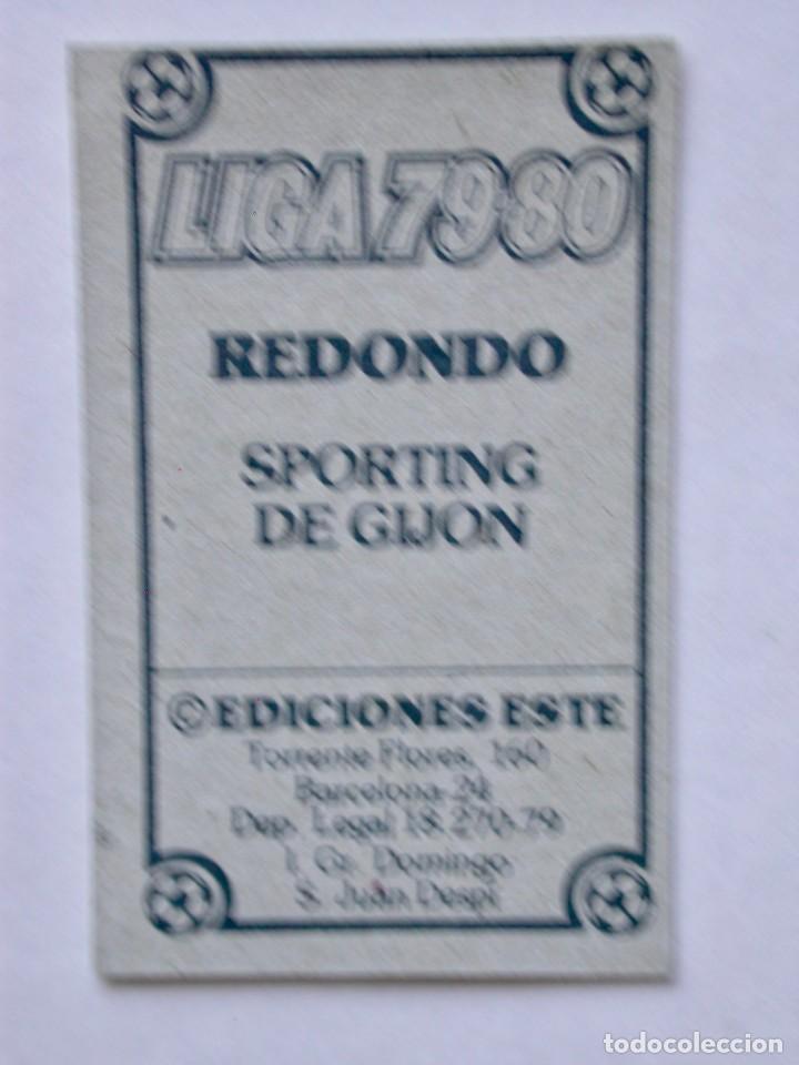 Cromos de f&uacute;tbol: REDONDO DEL SPORTING DE EDICIONES ESTE 79-80, NUNCA PEGADO - Foto 2