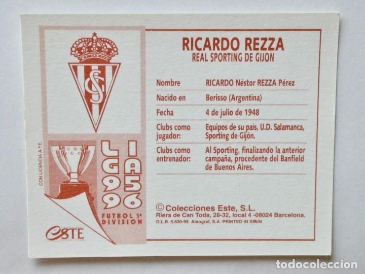 Cromos de f&uacute;tbol: RICARDO REZZA DEL SPORTING DE EDICIONES ESTE 95-96, NUNCA PEGADO - Foto 2