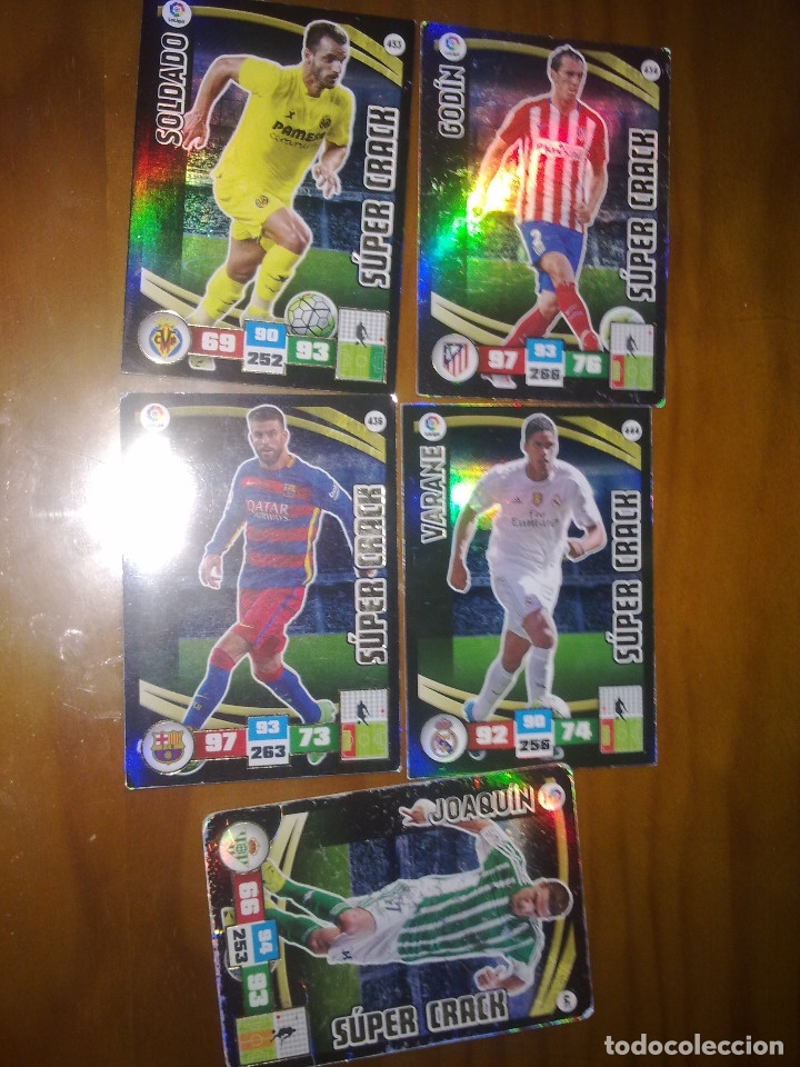 Cromos de f&uacute;tbol: LOTE ADRANALYN 15-16 5 SUPER CRACK