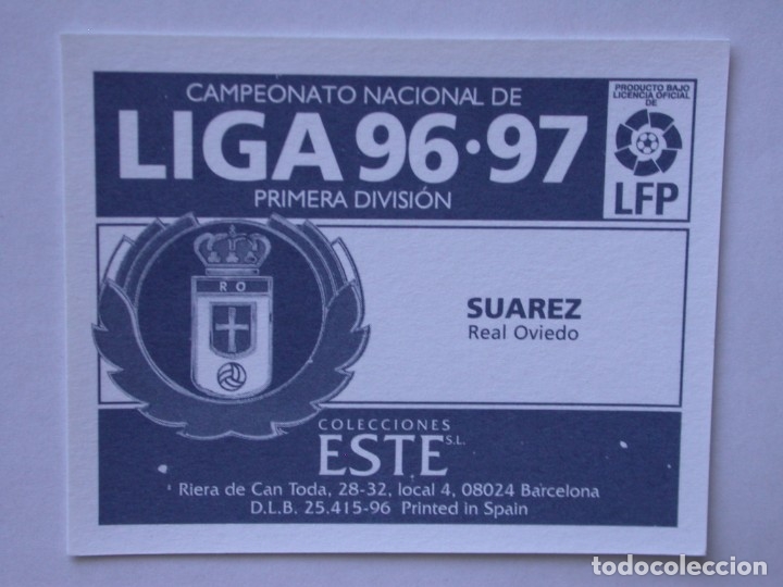 Cromos de f&uacute;tbol: SU&Aacute;REZ DEL OVIEDO DE EDICIONES ESTE 96-97, NUNCA PEGADO - Foto 2
