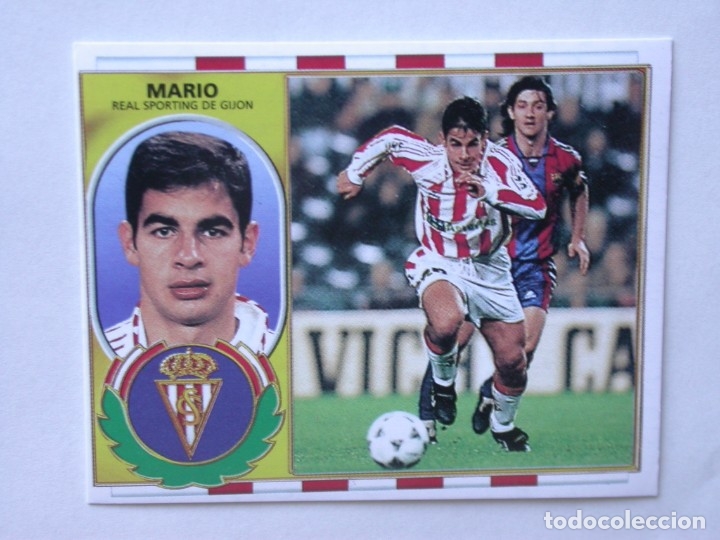 Cromos de f&uacute;tbol: MARIO DEL SPORTING DE EDICIONES ESTE 96-97, NUNCA PEGADO - Foto 1