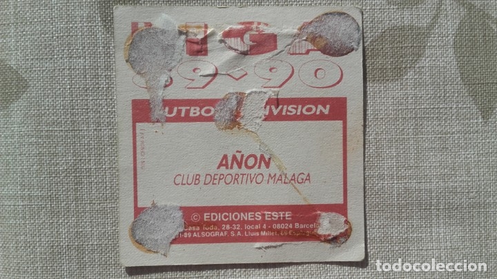 Cromos de f&uacute;tbol: A&Ntilde;&Oacute;N - M&Aacute;LAGA - CROMO EDICIONES ESTE 1989-90 - Foto 2