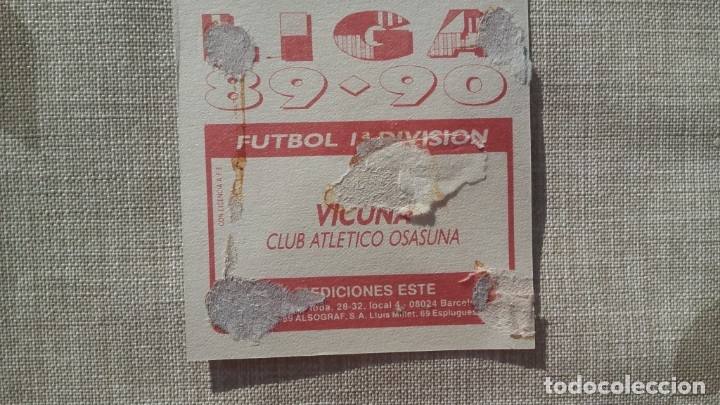 Cromos de f&uacute;tbol: VICU&Ntilde;A DEL OSASUNA EDICIONES ESTE 89-90 - Foto 2