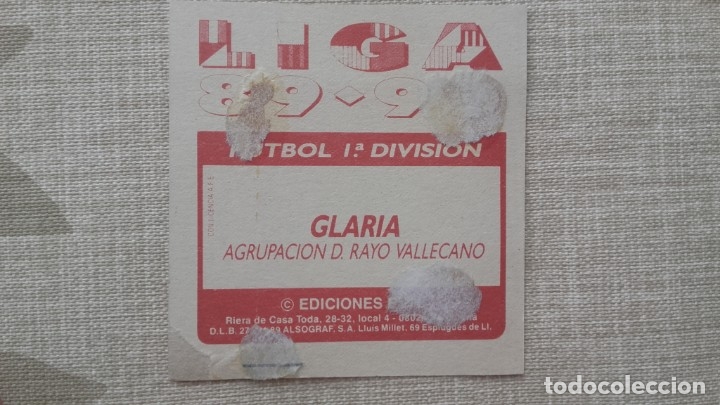 Cromos de f&uacute;tbol: GLARIA RAYO VALLECANO ED ESTE 89 90 - Foto 2