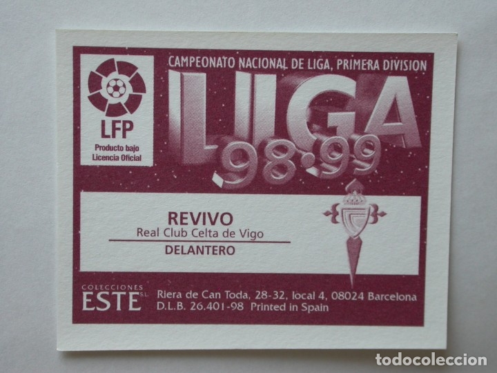 Cromos de f&uacute;tbol: REVIVO DEL CELTA DE EDICIONES ESTE 98-99, NUNCA PEGADO - Foto 2