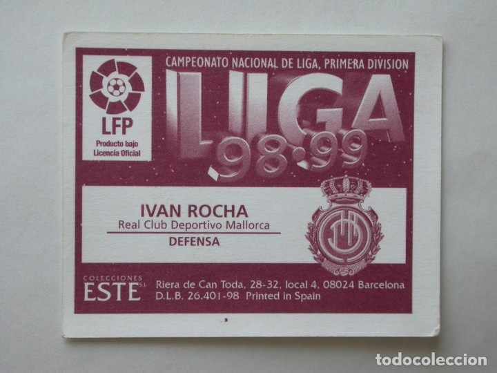 Cromos de f&uacute;tbol: IVAN ROCHA DEL MALLORCA DE EDICIONES ESTE 98-99, NUNCA PEGADO - Foto 2