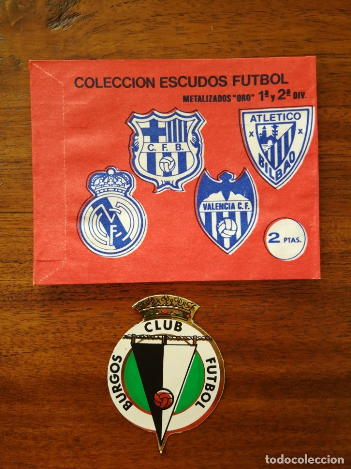 Cromos de f&uacute;tbol: Burgos Club de F&uacute;tbol - ESCUDO METALIZADO TROQUELADO y SOBRE VACIO - DISTRIBUIDORA GUIPUZCOANA 1972