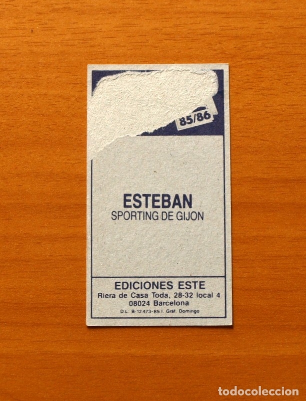 Cromos de F&uacute;tbol: Sporting de Gij&oacute;n - Esteban - Ediciones Este 1985-1986, 85-86
