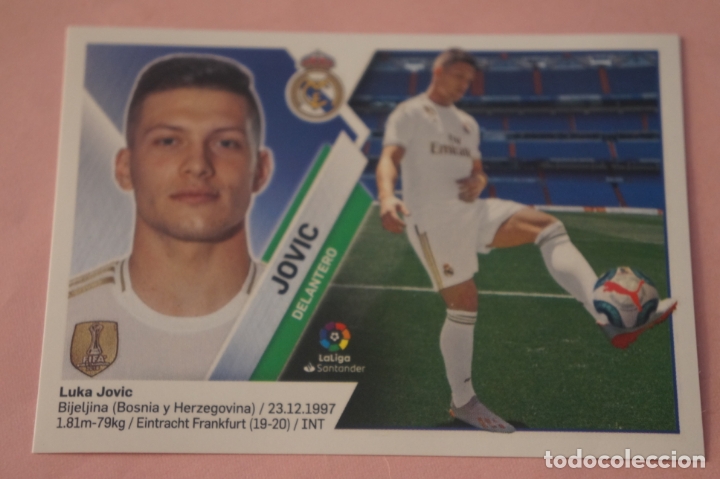 Cromos de f&uacute;tbol: CROMO DE F&Uacute;TBOL JOVIC DEL REAL MADRID C.F. SIN PEGAR LIGA ESTE 2019-2020/19-20