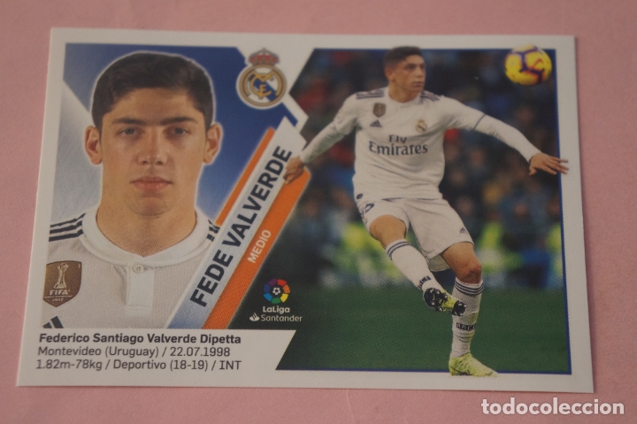 Cromos de f&uacute;tbol: CROMO DE F&Uacute;TBOL FEDE VALVERDE DEL REAL MADRID C.F. SIN PEGAR LIGA ESTE 2019-2020/19-20