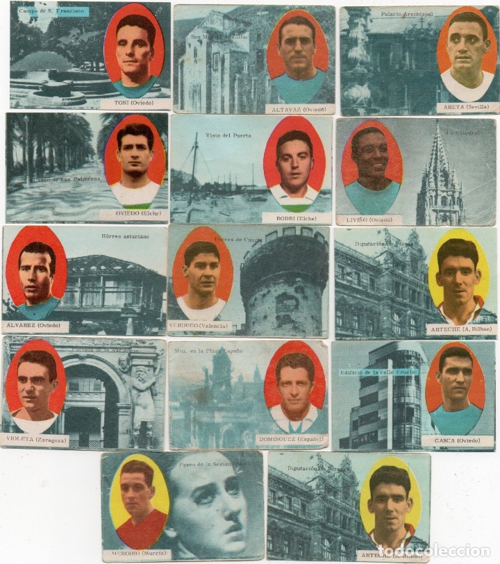 Cromos de f&uacute;tbol: 16 CROMOS, DE FHER 1963,